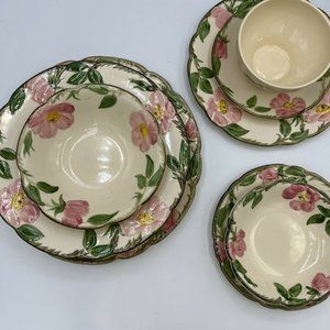 (8) Piece Vintage Franciscan Desert Rose Luncheon Set, USA California Stamped